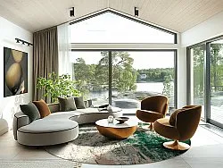 Rond vloerkleed - Tamalous (beige/groen)