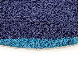 Ronde vloerkleden - Taro Natural Cotton Shaggy (blauw)
