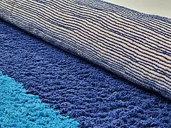 Hoogpolig vloerkleed - Taro Natural Cotton Shaggy (blauw)