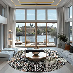 Rond vloerkleed - Tierra (multi)