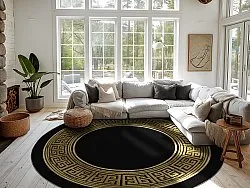 Rond vloerkleed - Tilos (zwart/goud)