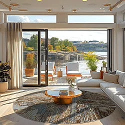 Rond vloerkleed - Tizzano (blauw/multi)