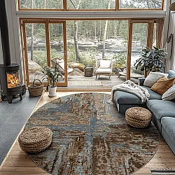 Rond vloerkleed - Tizzano (blauw/multi)