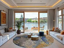 Rond vloerkleed - Travale (grijs/blauw/multi)