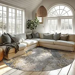 Rond vloerkleed - Travale (grijs/multi)