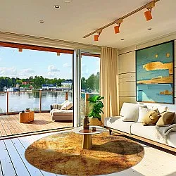 Rond vloerkleed - Tremes (goud)