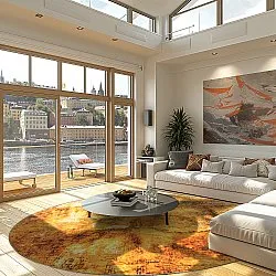 Rond vloerkleed - Tremes (goud)