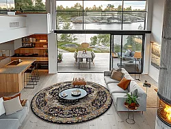 Rond vloerkleed - Vakifli (zwart/multi)