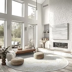 Rond vloerkleed - Valenza (wit/beige)