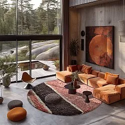 Ronde vloerkleden - Vinci Natural Cotton Shaggy (roze)