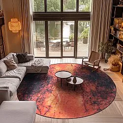 Rond vloerkleed - Wells (oranje)