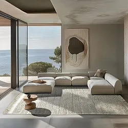 Hoogpolig vloerkleed - Willow Natural Cotton Shaggy (greige)