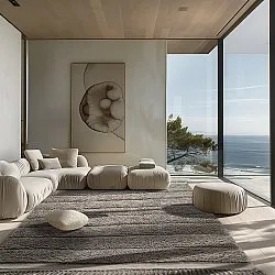 Hoogpolig vloerkleed - Willow Natural Cotton Shaggy (taupe)