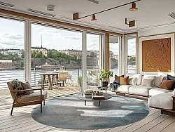 Rond vloerkleed - Zarzi (blauw)