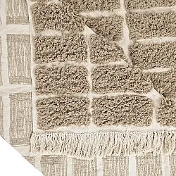 Hoogpolig vloerkleed - Zola Natural Cotton Shaggy (beige)