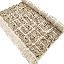 Hoogpolig vloerkleed - Zola Natural Cotton Shaggy (beige)