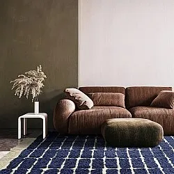 Hoogpolig vloerkleed - Zola Natural Cotton Shaggy (blauw)