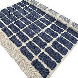 Hoogpolig vloerkleed - Zola Natural Cotton Shaggy (blauw)