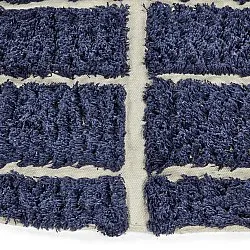 Rond vloerkleed - Zola Natural Cotton Shaggy (blauw)