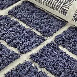 Rond vloerkleed - Zola Natural Cotton Shaggy (blauw)