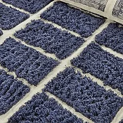 Rond vloerkleed - Zola Natural Cotton Shaggy (blauw)