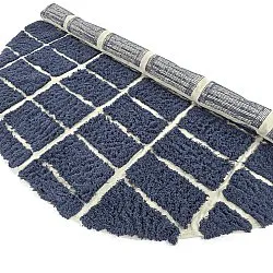 Rond vloerkleed - Zola Natural Cotton Shaggy (blauw)