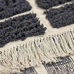Hoogpolig vloerkleed - Zola Natural Cotton Shaggy (donkergrijs)