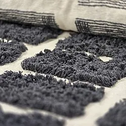 Hoogpolig vloerkleed - Zola Natural Cotton Shaggy (donkergrijs)