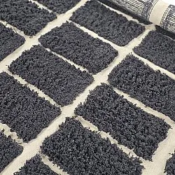 Rond vloerkleed - Zola Natural Cotton Shaggy (donkergrijs)