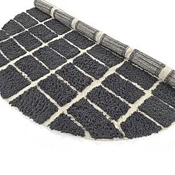 Rond vloerkleed - Zola Natural Cotton Shaggy (donkergrijs)