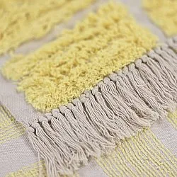 Hoogpolig vloerkleed - Zola Natural Cotton Shaggy (geel)