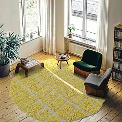 Rond vloerkleed - Zola Natural Cotton Shaggy (geel)