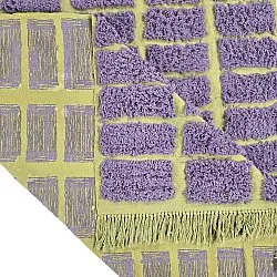 Hoogpolig vloerkleed - Zola Natural Cotton Shaggy (paars)