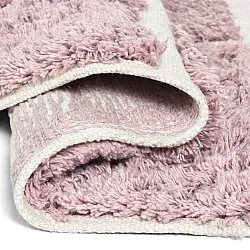 Rond vloerkleed - Zola Natural Cotton Shaggy (roze)