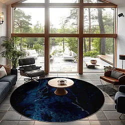 Rond vloerkleed - Zuani (donkerblauw)