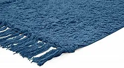 Hoogpolig vloerkleed - Alba Natural Cotton Shaggy (blauw)