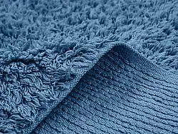 Hoogpolig vloerkleed - Alba Natural Cotton Shaggy (blauw)