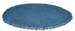 Ronde vloerkleden - Alba Natural Cotton Shaggy (blauw)