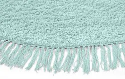 Ronde vloerkleden - Alba Natural Cotton Shaggy (turkoois)