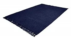 Hoogpolig vloerkleed - Alba Natural Cotton Shaggy (donkerblauw)