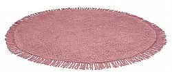 Ronde vloerkleden - Alba Natural Cotton Shaggy (roze)