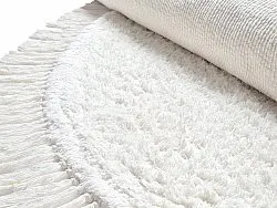 Ronde vloerkleden - Alba Natural Cotton Shaggy (wit)