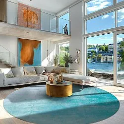 Rond vloerkleed - Artena (lichtblauw)