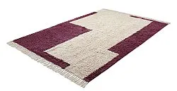 Hoogpolig vloerkleed - Ricco Natural Cotton Shaggy (offwhite/bordeaux)