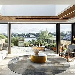 Rond vloerkleed - Arwen (blauw/multi)