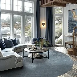 Rond vloerkleed - Lynton (blauw)