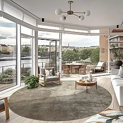 Rond vloerkleed - Lynton (bruin)