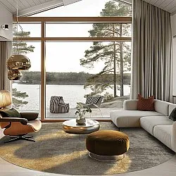 Rond vloerkleed - Lynton (bruin)