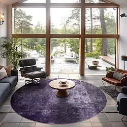 Rond vloerkleed - Lynton (paars)