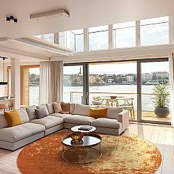 Rond vloerkleed - Lynton (terracotta)